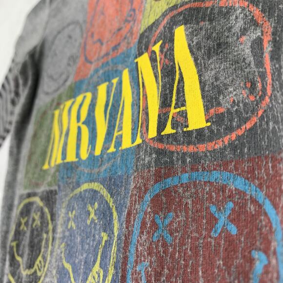 Nirvana Baby 12M Smiley Face All Over Print Long Striped Sleeve One Piece Romper - Picture 5 of 6